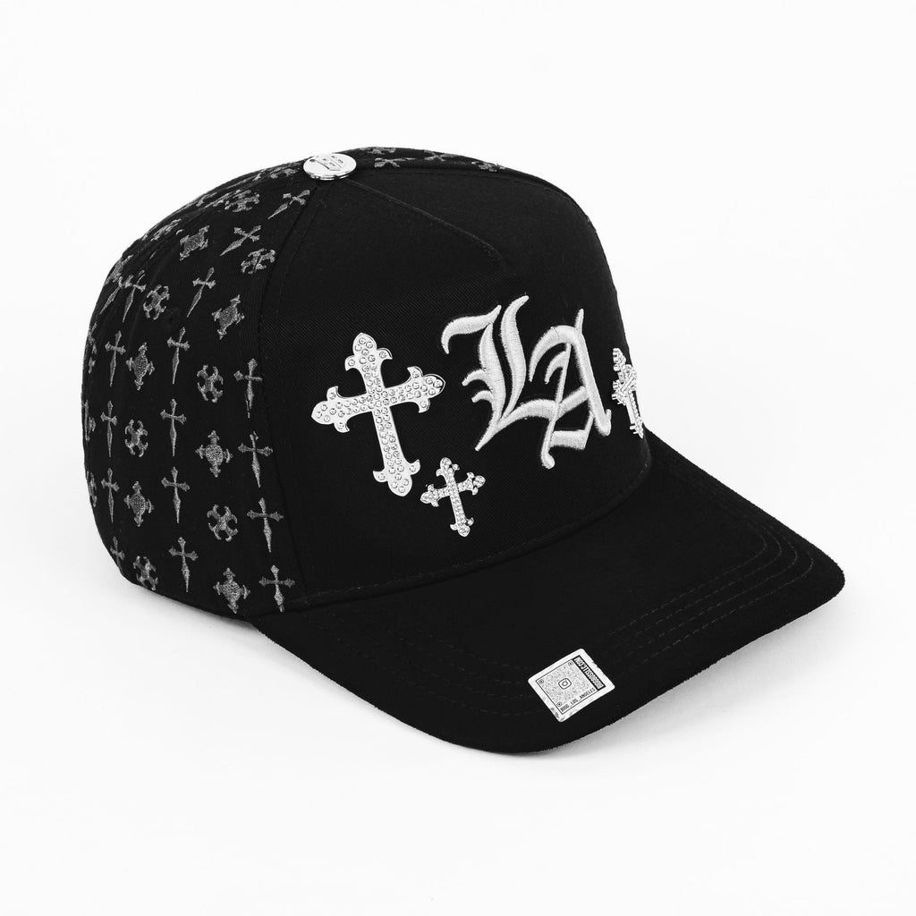 Gorra BigBoss LA CRUCES SILVER BLACK VISOR SUEDE | Snapback Visera Curva