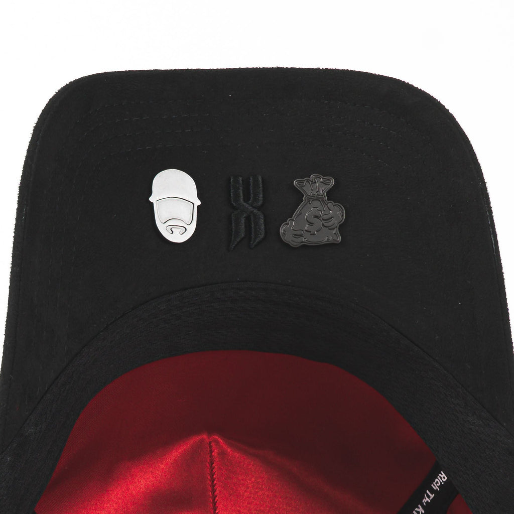 Gorra Barbas Hats CRUCES CHROME BLACKOUT BLK VISOR SUEDE | Snapback Visera Curva