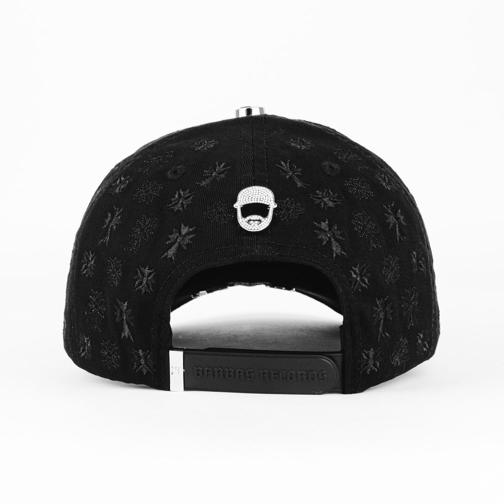 Gorra Barbas Hats CRUCES SILVER CHROME BLACKOUT BLK | Snapback Visera Semicurva