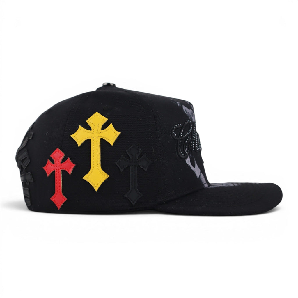 GORRA 5.7 GERVONTA LEATHER CROME BLACK