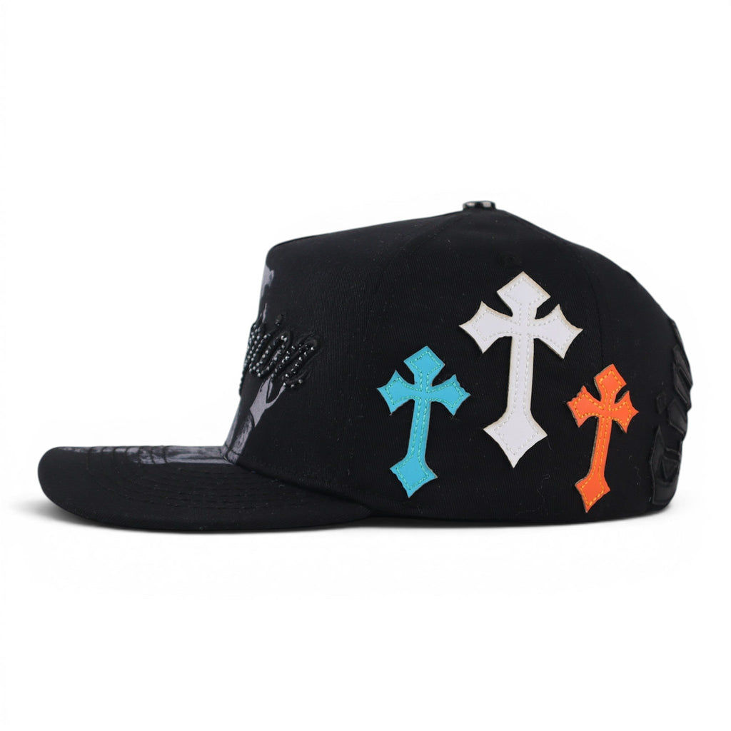 GORRA 5.7 GERVONTA LEATHER CROME BLACK