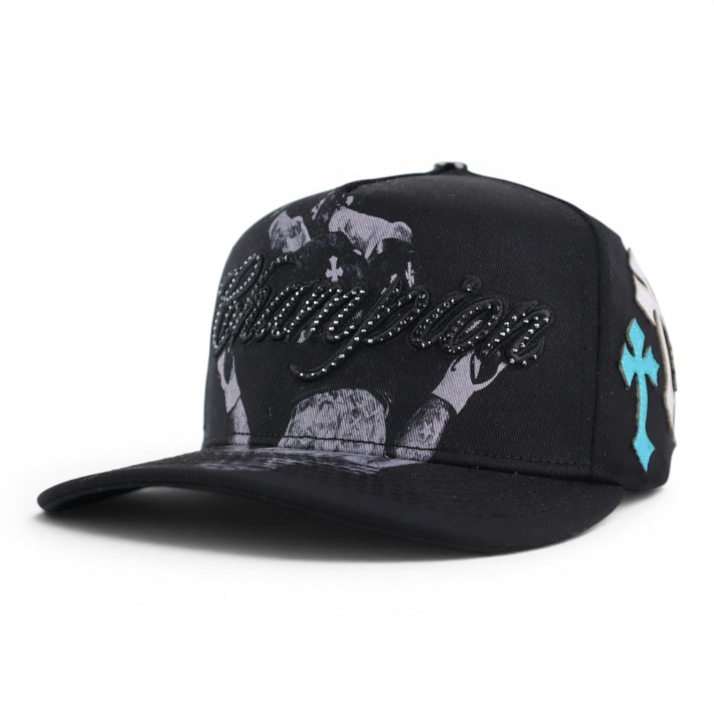 GORRA 5.7 GERVONTA LEATHER CROME BLACK