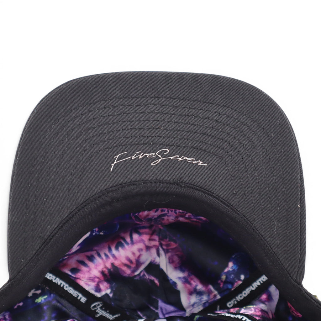 GORRA 5.7 GERVONTA LEATHER CROME BLACK