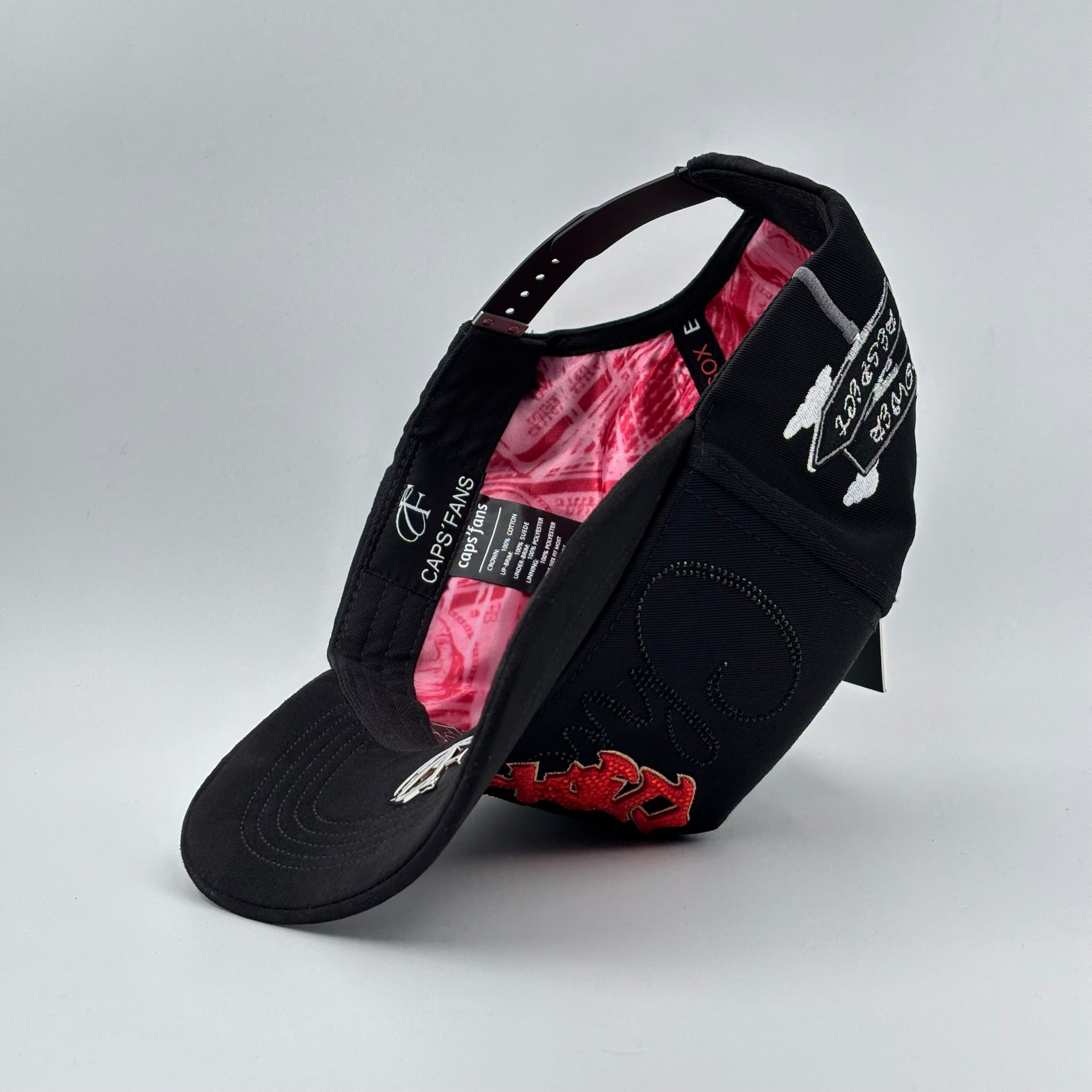 BELICA CAP FANS WHITE SOX BLACK RED LOGO