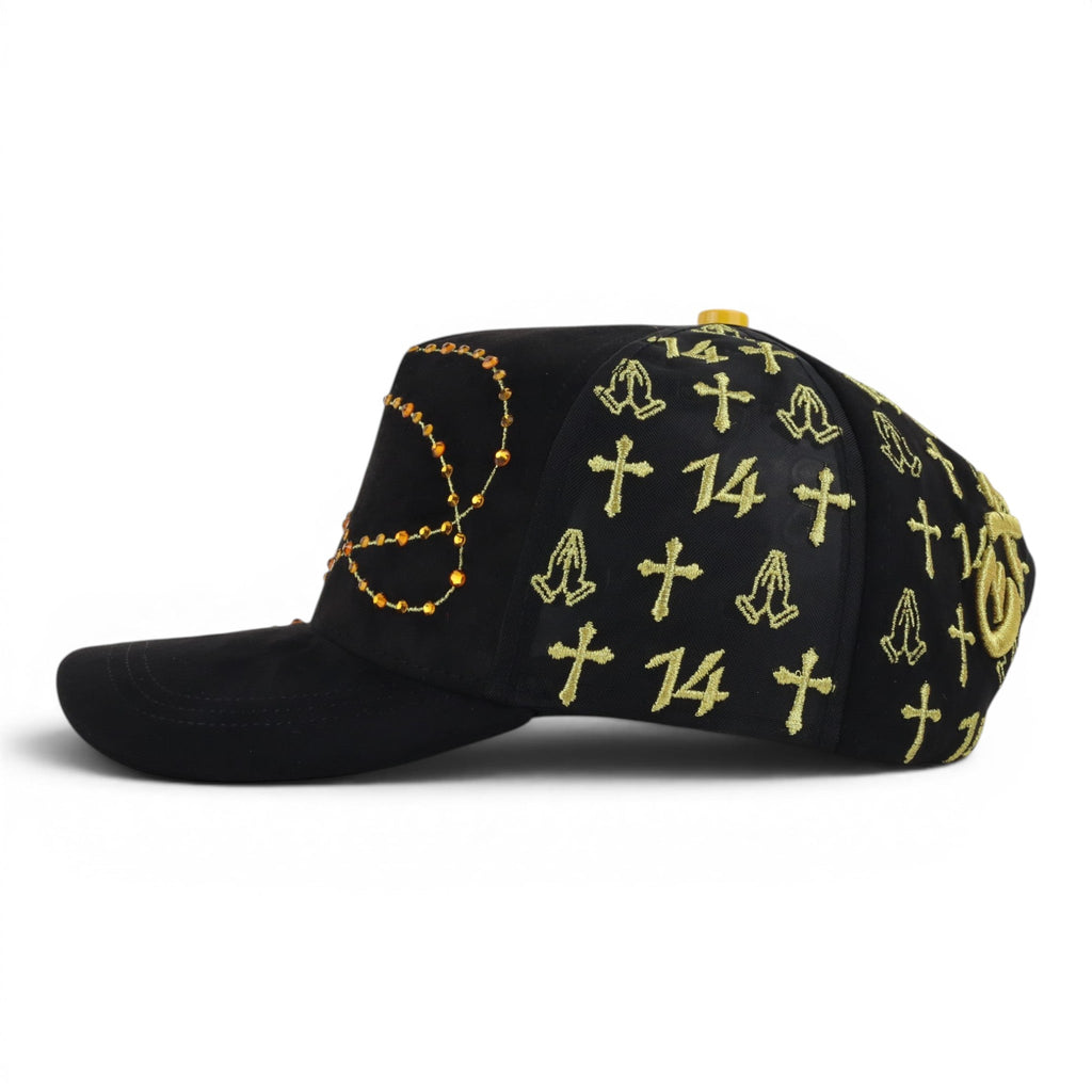 GORRA JC CAPS EXODO 14/14 CRYSTALS GOLD BLACK