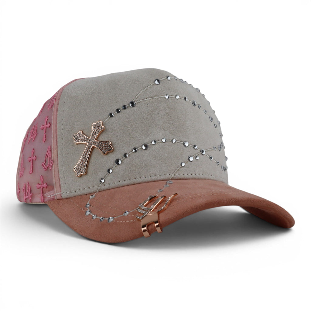 GORRA JC CAPS EXODO 14/14 CRYSTALS PINK WHITE