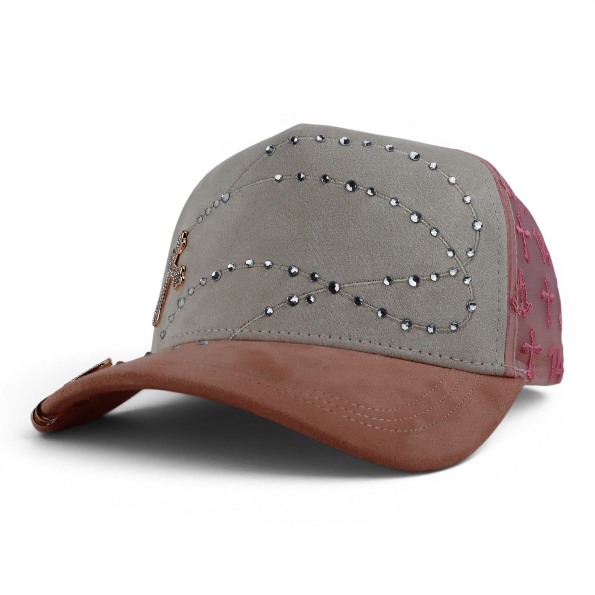 GORRA JC CAPS EXODO 14/14 CRYSTALS PINK WHITE