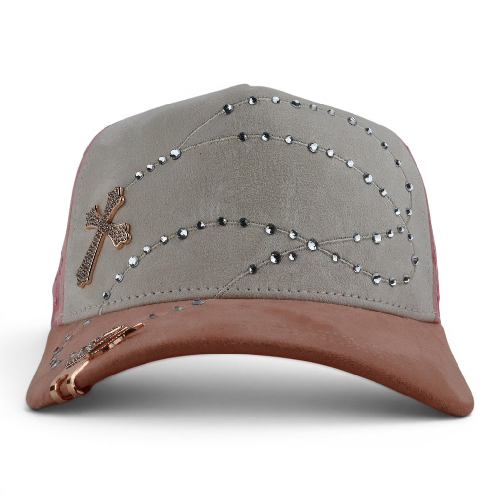 GORRA JC CAPS EXODO 14/14 CRYSTALS PINK WHITE