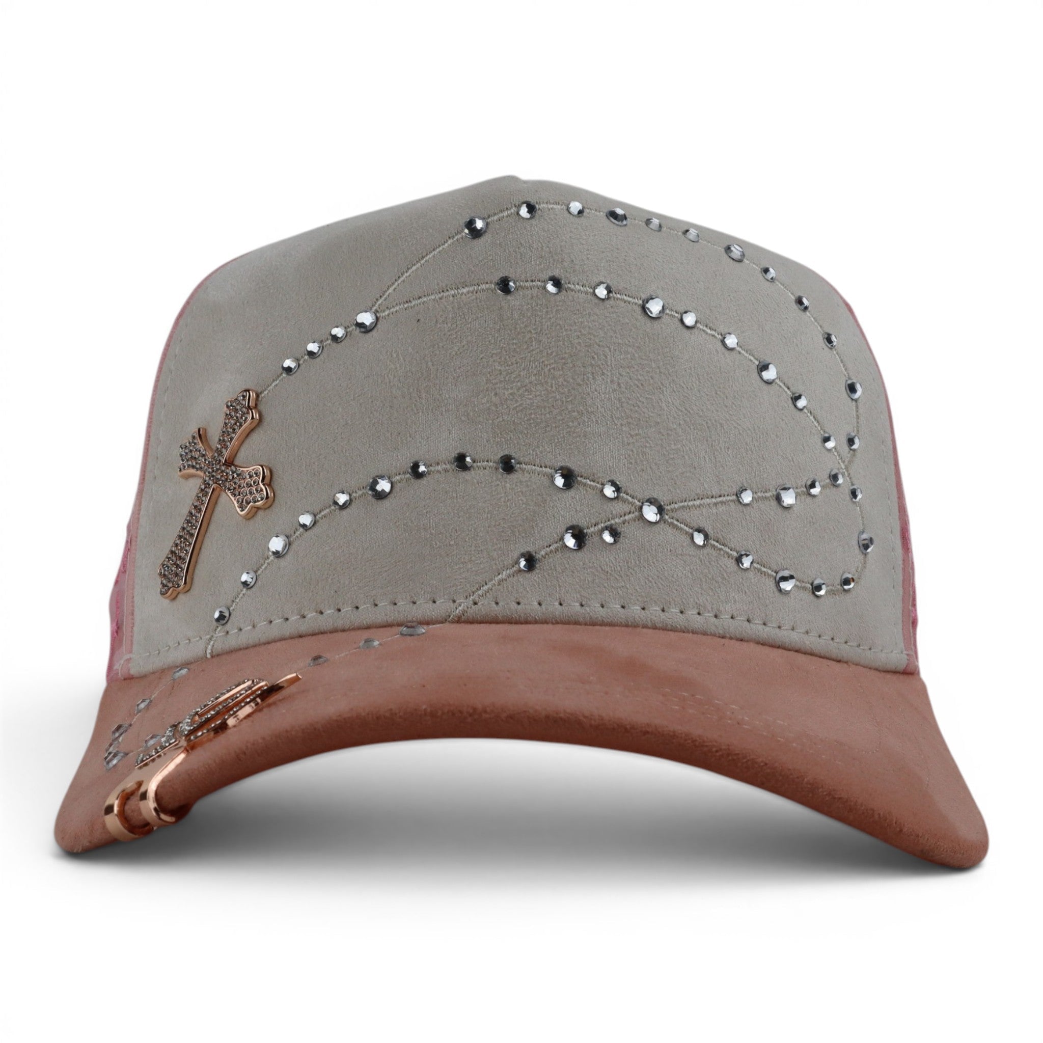 GORRA JC CAPS EXODO 14/14 CRYSTALS PINK WHITE