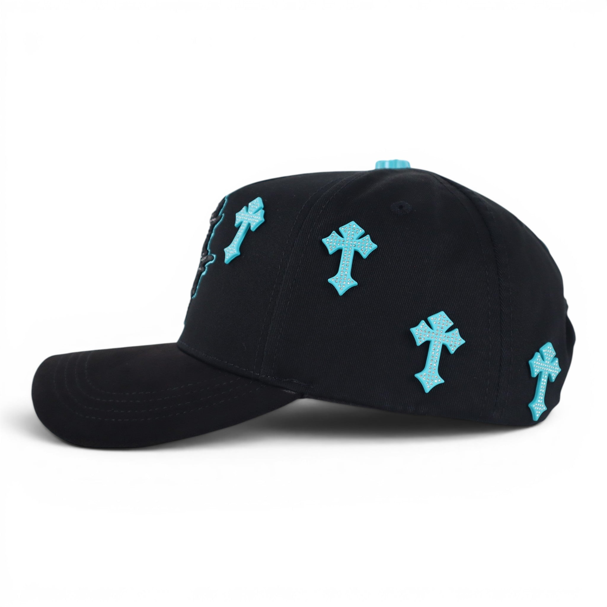 GORRA BARBAS HATS HEAVEN CYAN CROSSES BLACK